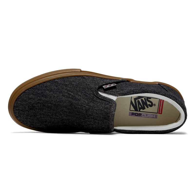 Vans Skate Slip-On Shoes - Black Denim