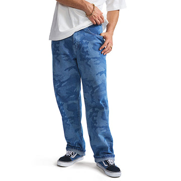 Vans Check-5 Loose Camo Printed Denim Jeans - Stonewash Blue
