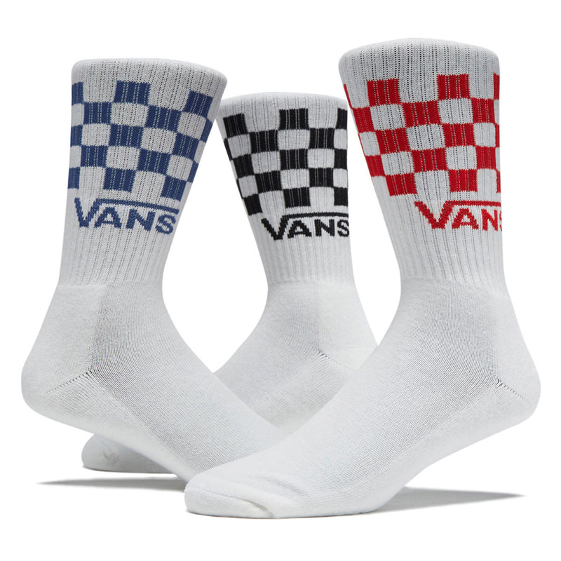 Vans Classic Check Crew 3 Pack Of Socks - White