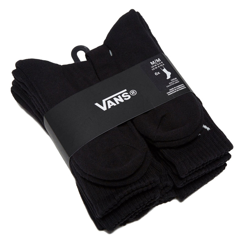 Vans Classic Crew 6 Pack Of Socks - Black