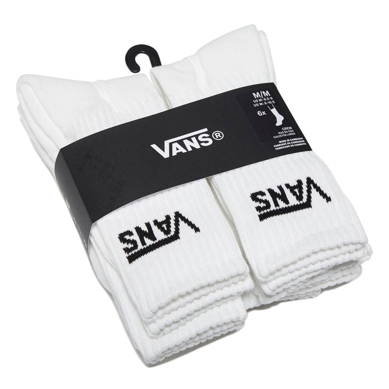 Vans Classic Crew 6 Pack Of Socks - White