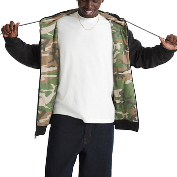 Vans Dover Thermal Lined Full Zip Up Jacket - Black/Vintage Camo