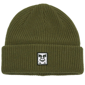 Obey Mid Icon Patch Cuff Beanie - Dull Army