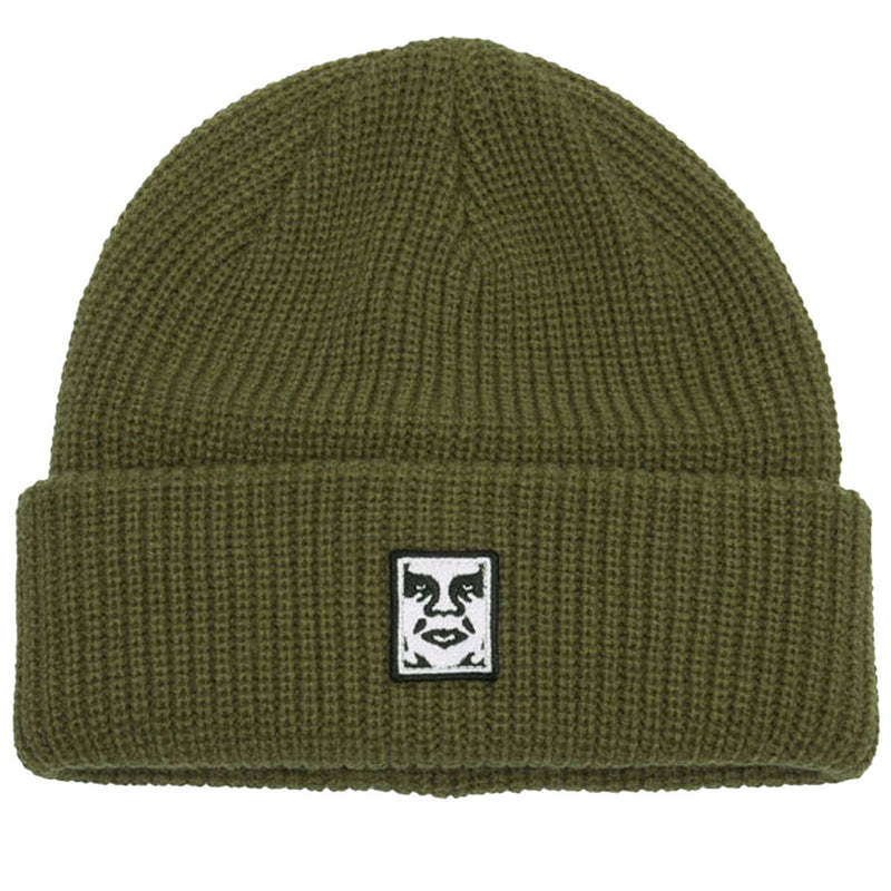 Obey Mid Icon Patch Cuff Beanie - Dull Army