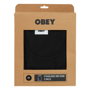 Obey Standard Rib 2 Pack Of Tank Top - Black