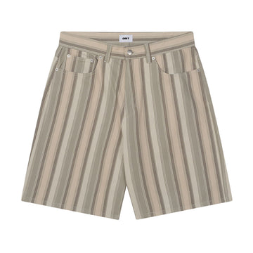 Obey Baja Stripe Baggy Denim Shorts - Dried Sage Multi