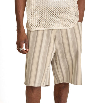 Obey Baja Stripe Baggy Denim Shorts - Dried Sage Multi