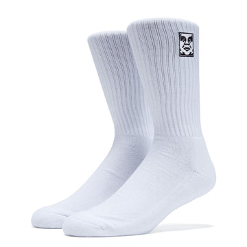 Obey Icon Face Socks - White
