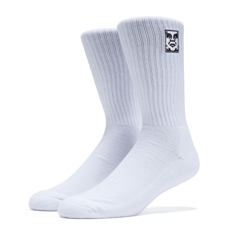 Obey Icon Face Socks - White