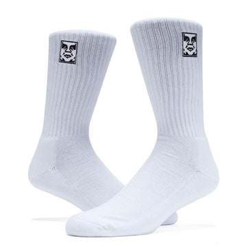 Obey Icon Face Socks - White