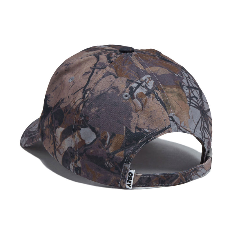 Obey Oval 5 Panel Strapback Hat - Fence Camo Multi