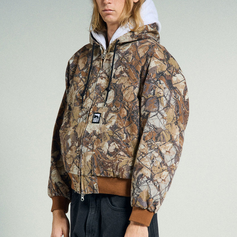 Obey Glen Zip Up Jacket - Fence Camo Multi