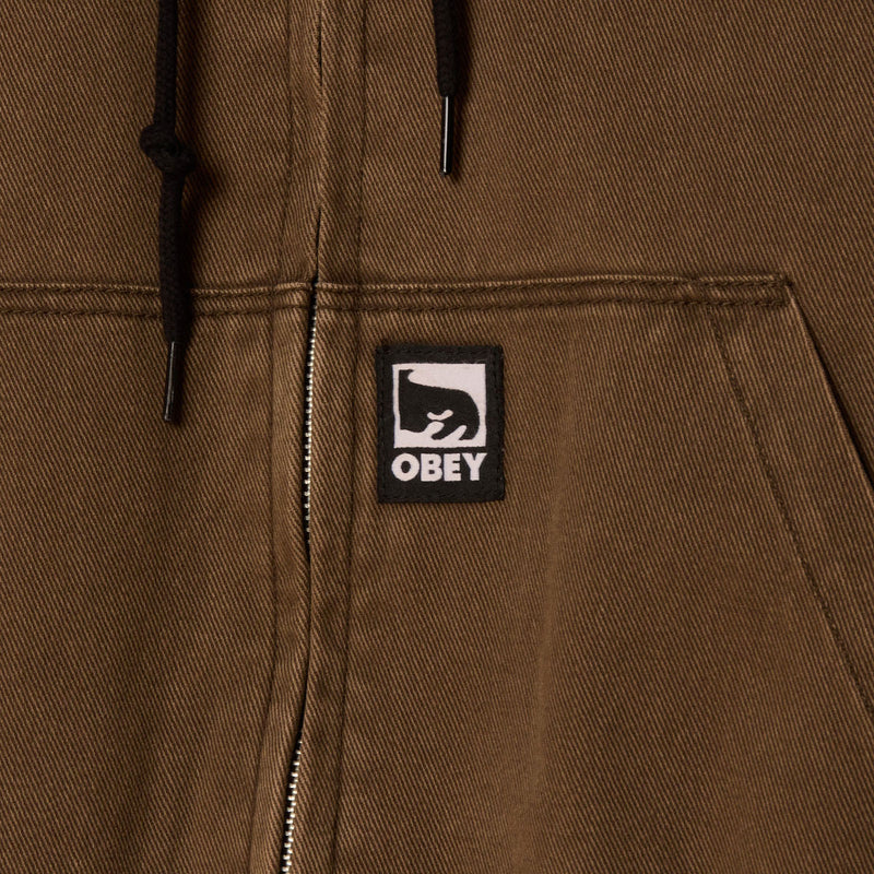 Obey Glen Zip Up Jacket - Wren Faded Wash