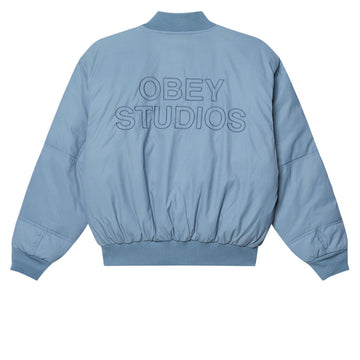 Obey Star Flight Bomber Jacket - Blue Grey