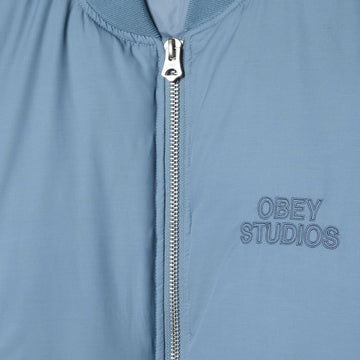 Obey Star Flight Bomber Jacket - Blue Grey