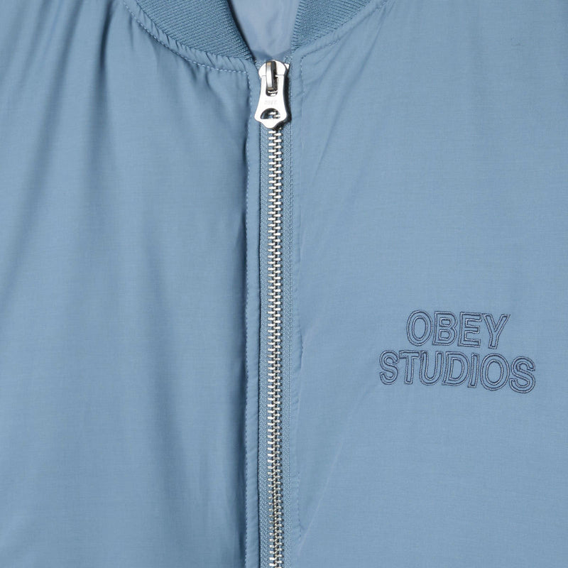 Obey Star Flight Bomber Jacket - Blue Grey