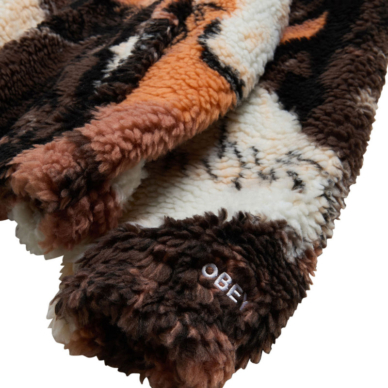 Obey Horses Sherpa Jacket - Brown Multi