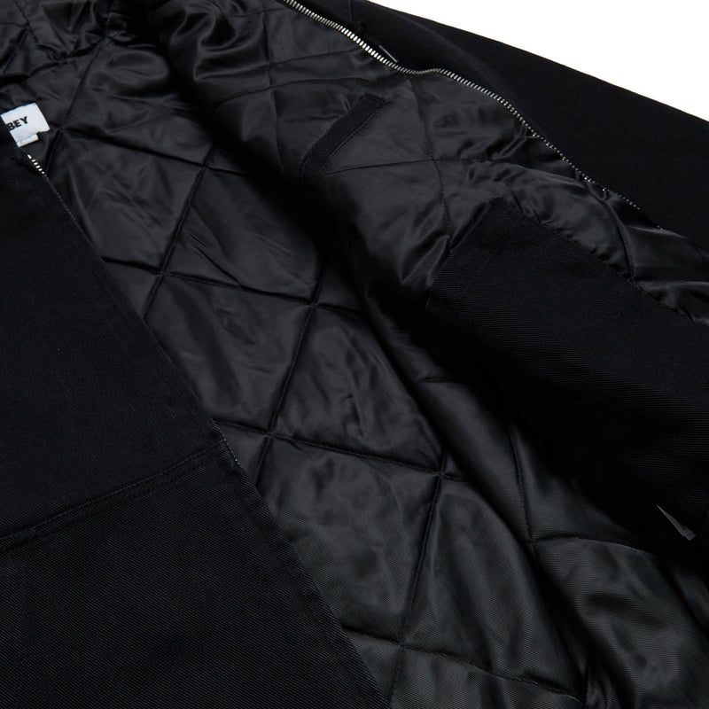 Obey Randy Zip Up Hooded Jacket - Black Faded Wash