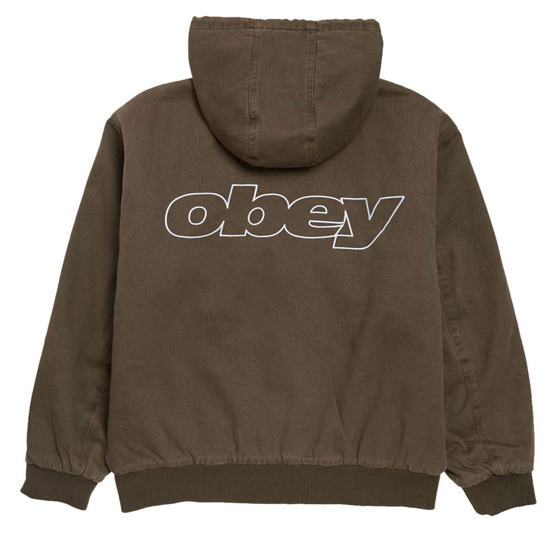 Obey Randy Zip Up Hooded Jacket - Wren Faded Wash