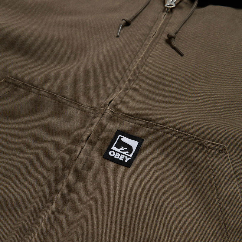 Obey Randy Zip Up Hooded Jacket - Wren Faded Wash