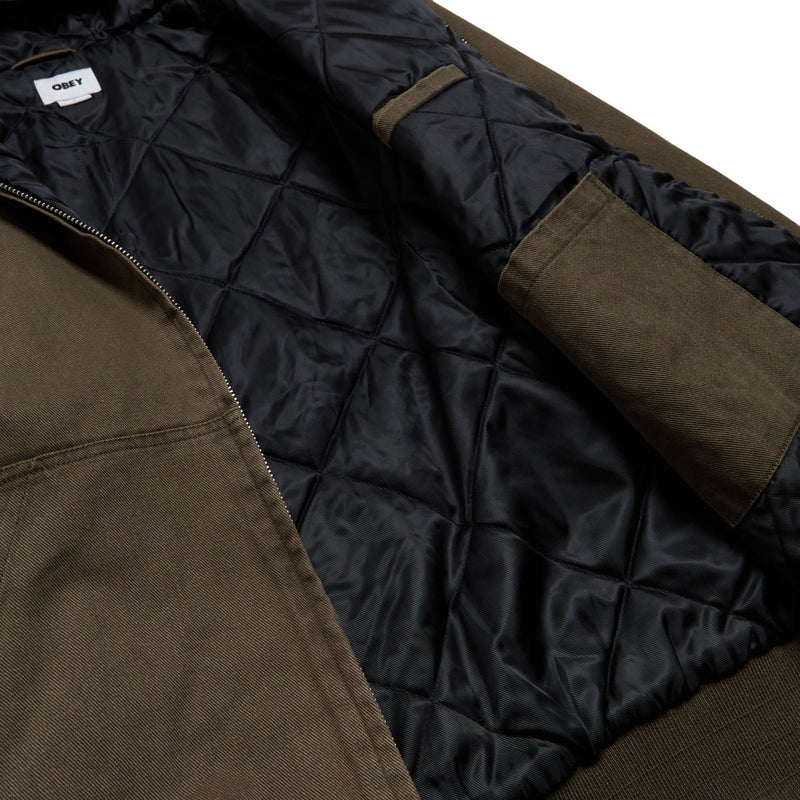 Obey Randy Zip Up Hooded Jacket - Wren Faded Wash