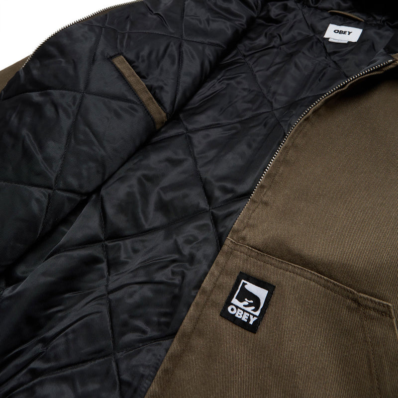 Obey Randy Zip Up Hooded Jacket - Wren Faded Wash