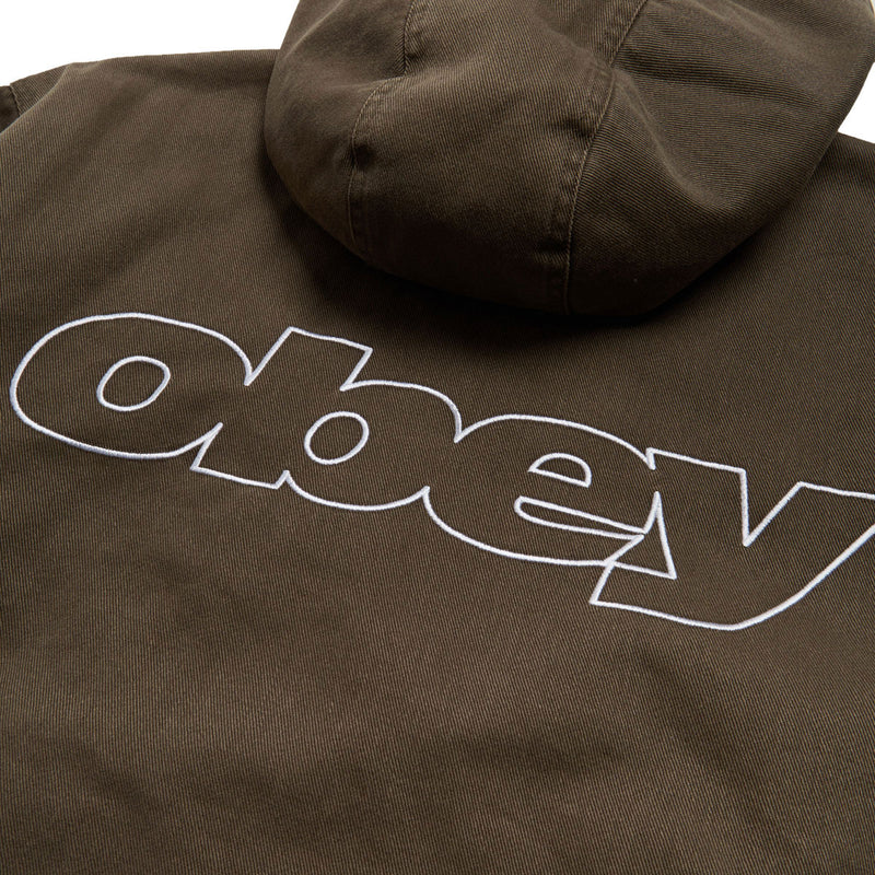 Obey Randy Zip Up Hooded Jacket - Wren Faded Wash