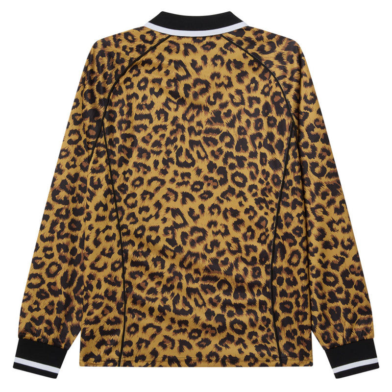 Obey Polo Collar Sports Long Sleeve Shirt - Leopard Multi