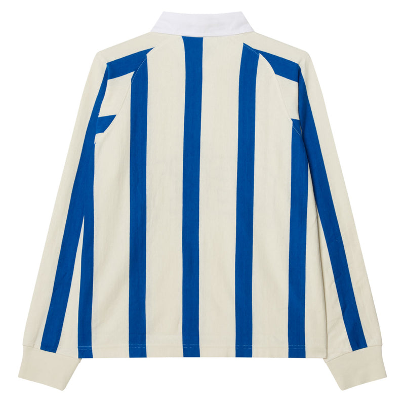 Obey Landon Stripe Long Sleeve Polo Shirt - White Multi