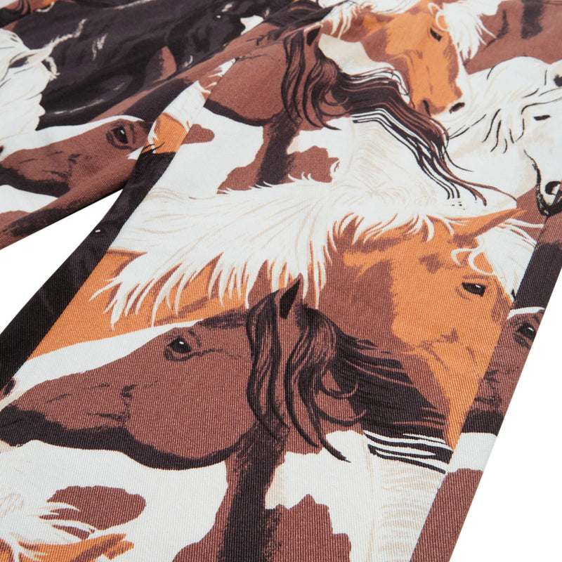 Obey Classic Baggy Printed Denim Jeans - Brown Multi