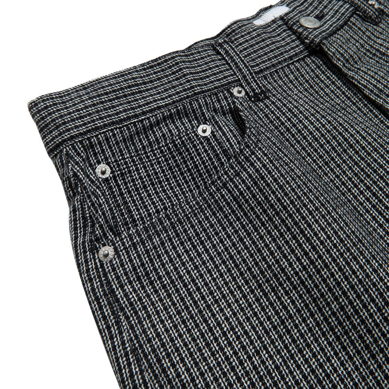 Obey Classic Baggy Plaid Denim Jeans - Black Multi