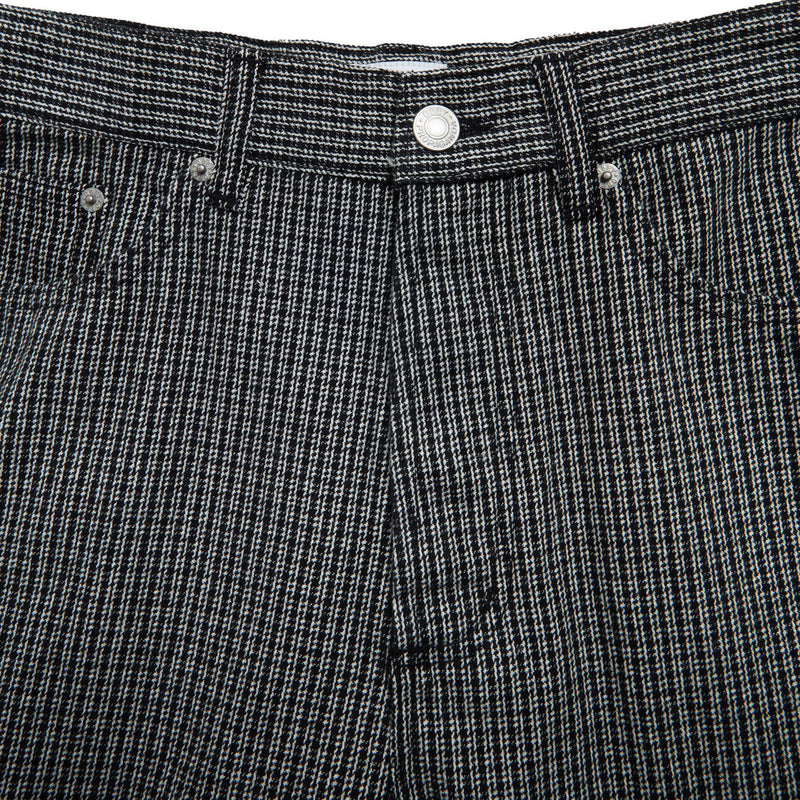 Obey Classic Baggy Plaid Denim Jeans - Black Multi