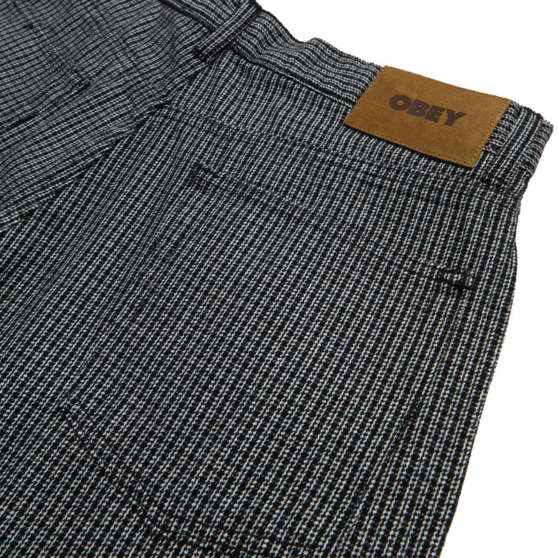 Obey Classic Baggy Plaid Denim Jeans - Black Multi