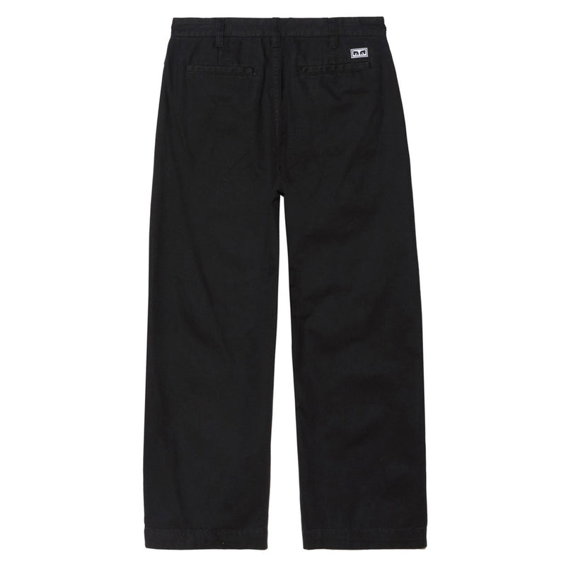 Obey Bigwig Giant Chino Pants - Black Faded Wash