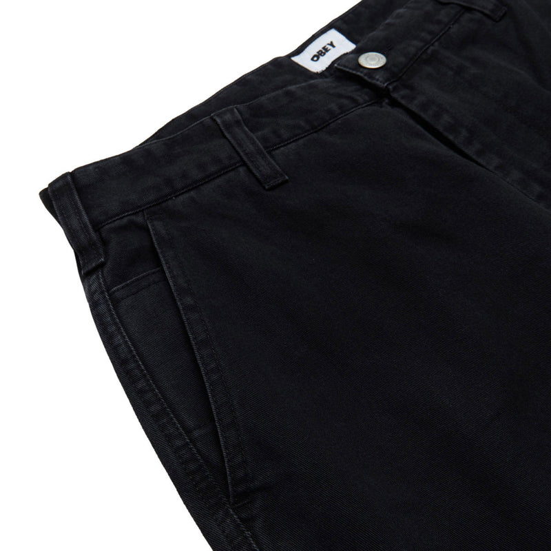 Obey Bigwig Giant Chino Pants - Black Faded Wash