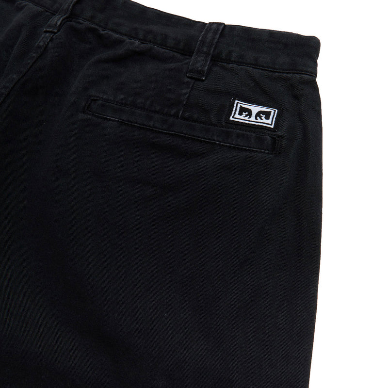 Obey Bigwig Giant Chino Pants - Black Faded Wash