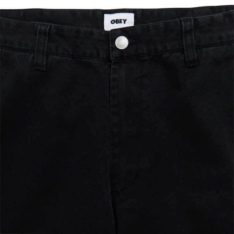 Obey Bigwig Giant Chino Pants - Black Faded Wash