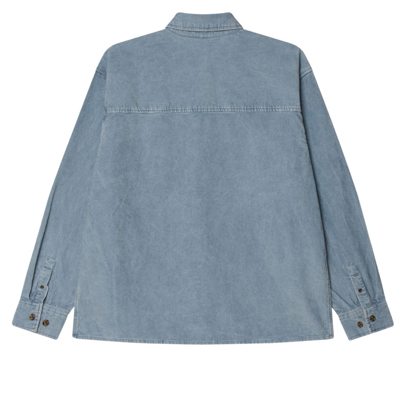 Obey Buckley Corduroy Long Sleeve Shirt - Blue Fog Faded Wash