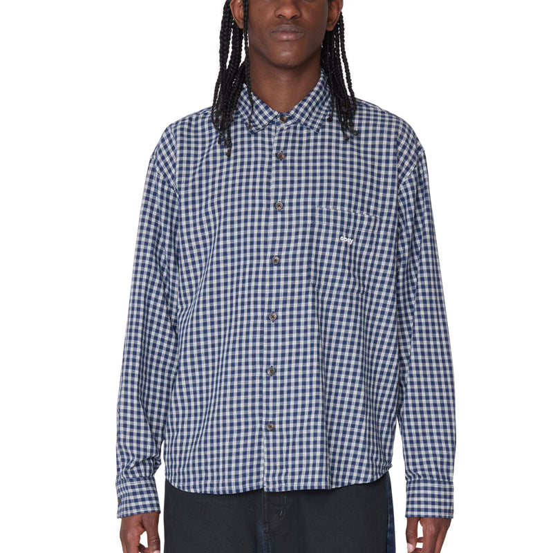 Obey Bigwig Andy Long Sleeve Shirt - Academy Navy Multi