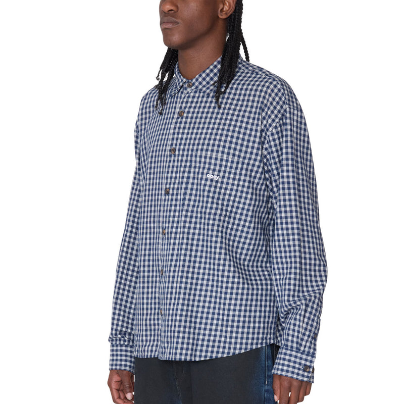 Obey Bigwig Andy Long Sleeve Shirt - Academy Navy Multi