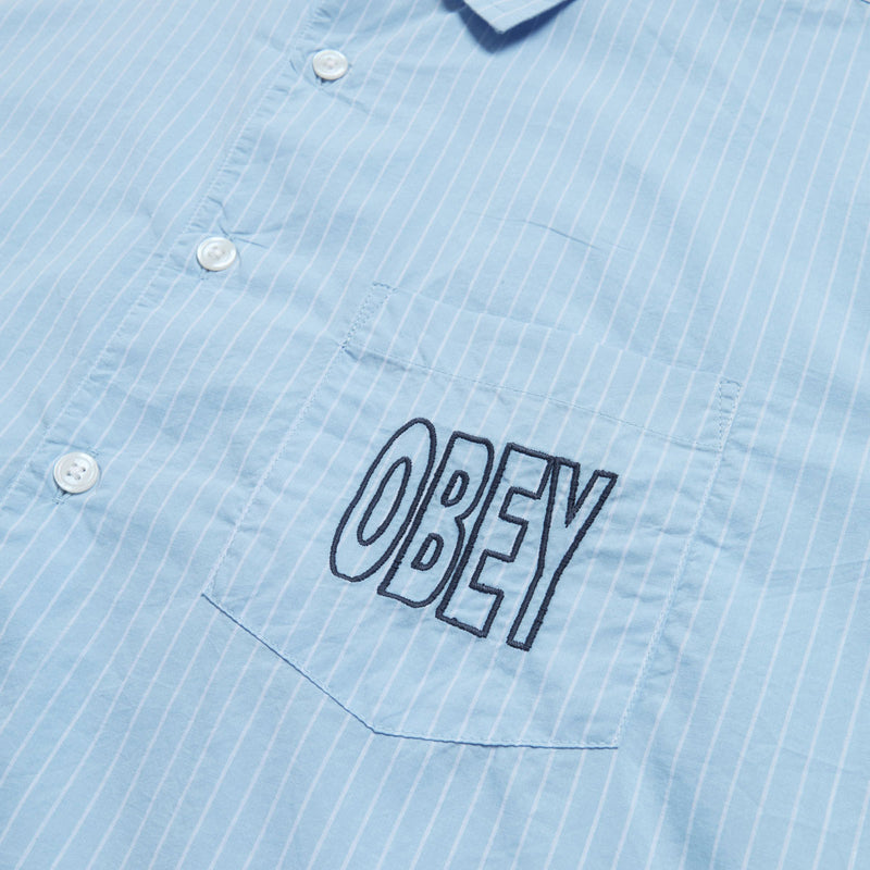 Obey Bigwig Blueprint Long Sleeve Shirt - Cerulean Multi
