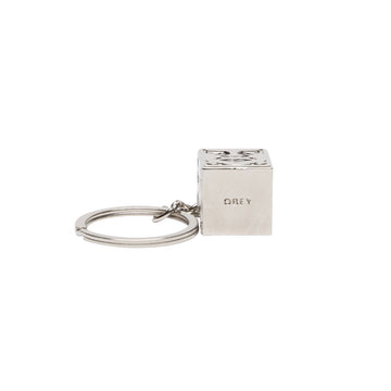 Obey Icon Face Cube Keychain - Silver