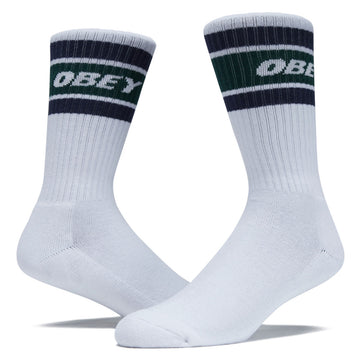 Obey Cooper II Socks - White/Eden Green