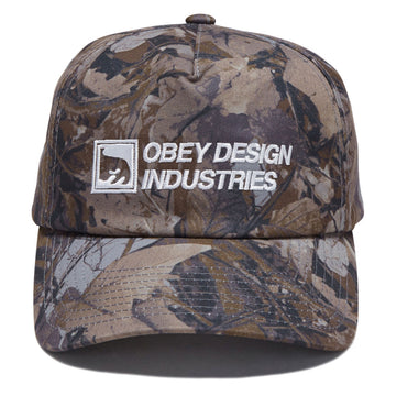 Obey Design Industries 5 Panel Snapback Hat - Fence Camo Multi