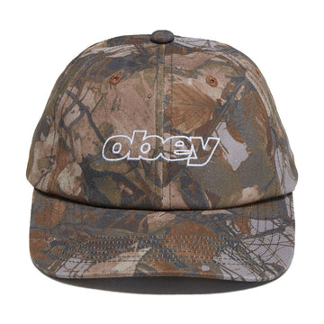 Obey Pigment Slanted 6 Panel Snapback Hat - Fence Camo Multi