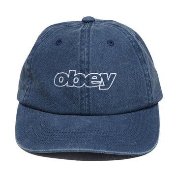 Obey Pigment Slanted 6 Panel Snapback Hat - Pigment Navy