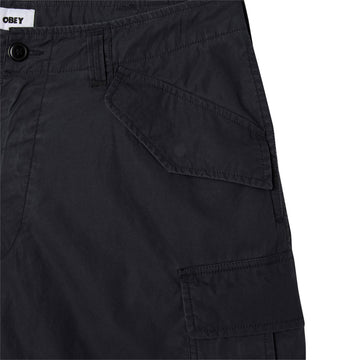 Obey Baggy Cargo Pants - Black Faded Wash