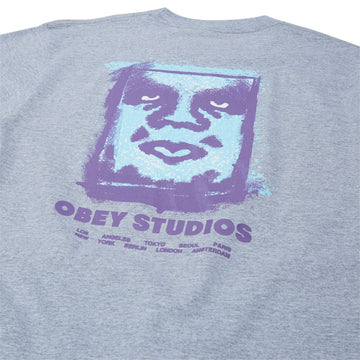 Obey Chalky Icon T-Shirt - Heather Grey
