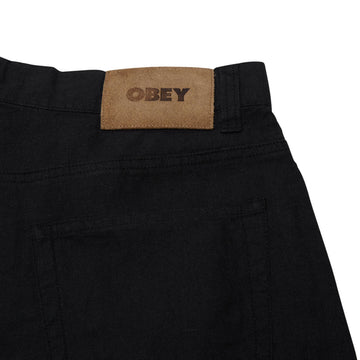 Obey Baggy Linen Devin Shorts - Black