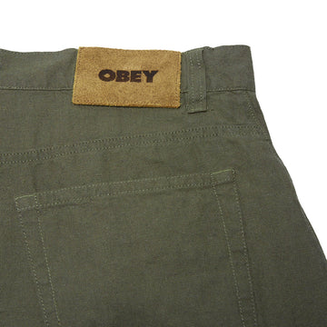 Obey Baggy Linen Devin Shorts - Smokey Olive